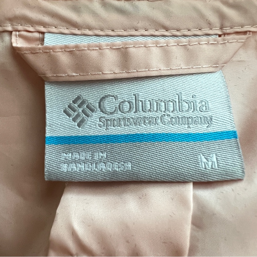 Columbia Flash Forward Windbreaker Hoodie Full Zip Lightweight Pale Pink Navy M - Picture 5 of 10